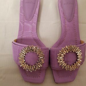 Alexandre Birman Lavender slip-on sandals with crystal rhinestones size 38/8
